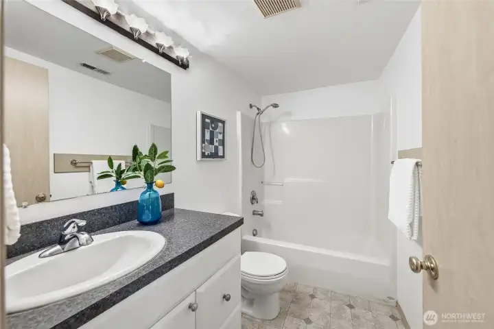 Full bath on lower level.
