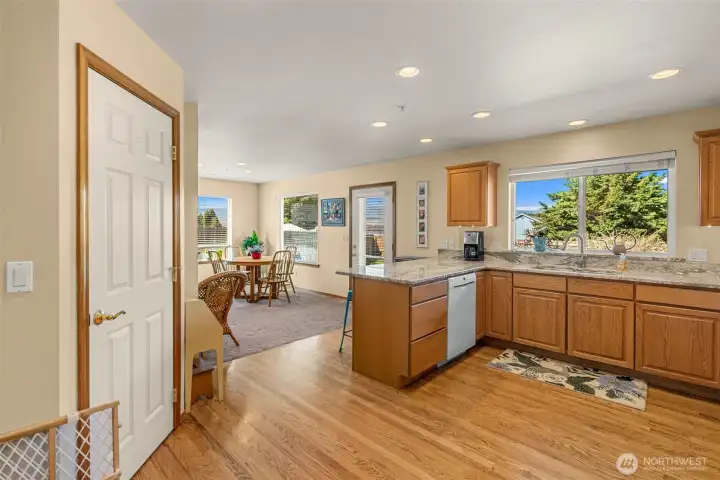 Big, bright window over kitchen sink