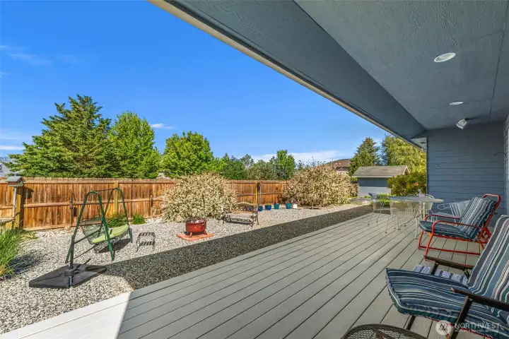 Covered low maintenance deck