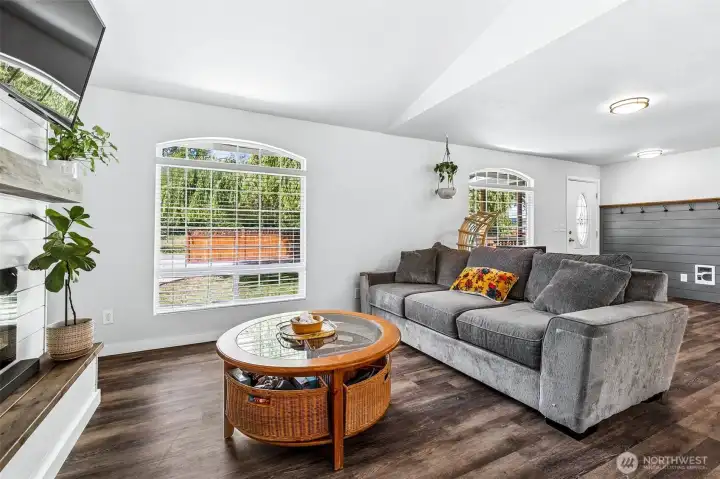 Living Room with Electric Fireplace