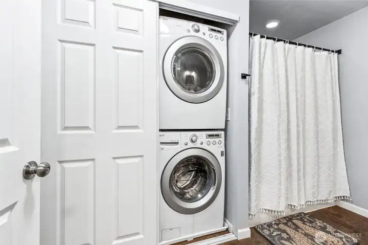 Full Bathroom & Stackable Laundry