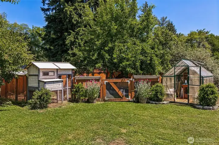 Garden Space, Greenhouse, & Chicken Coop