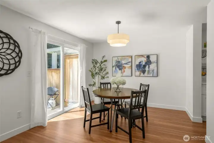 Dining room w/access to fully fenced backyard.