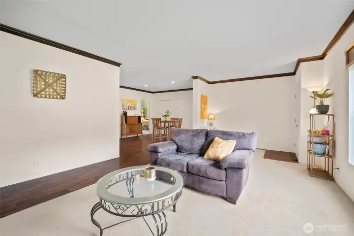 A cozy sitting area right off the entry.