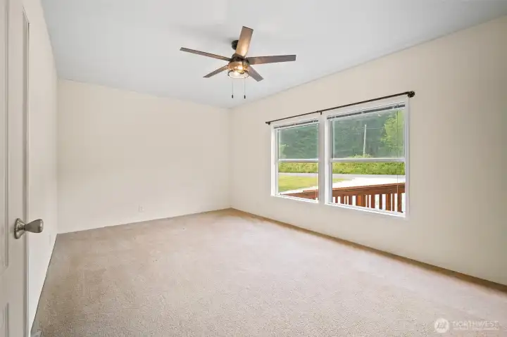 This primary suite is located off of the breakfast nook area.