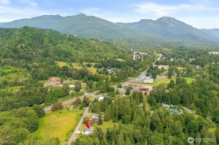 Aerial view of the home's location.