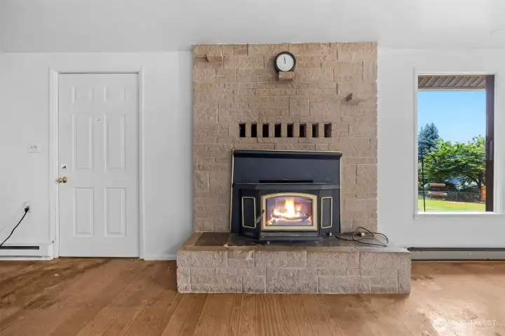 Wood burning fireplace