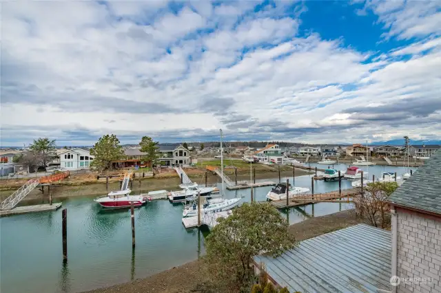 looking North from second level rear deck to Sandy point Marina and boat launch just 1/2 mile drive.