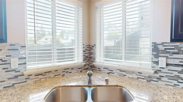 Kitchen sink looking to side & back yards offers loads of natural light!