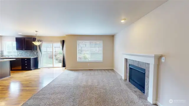 Living room with gas fireplace focal point