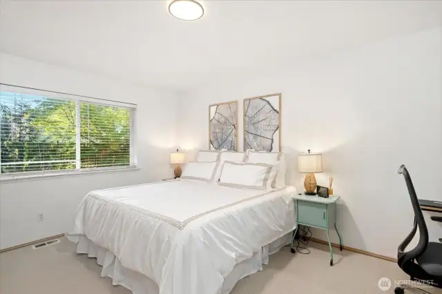 Primary bedroom is huge with walk in closet.