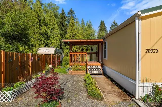 The property has thoughtful landscaping throughout