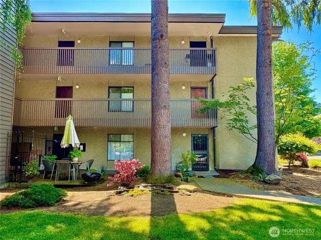 Unit 205 is the lower right door, just steps from the street. Very secure, private entrance.