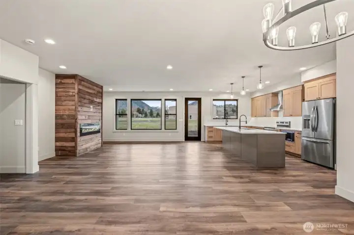 Well designed open-concept living