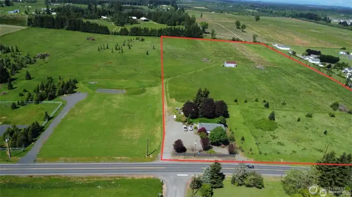 Property view from the front/road. Property lines are approximate