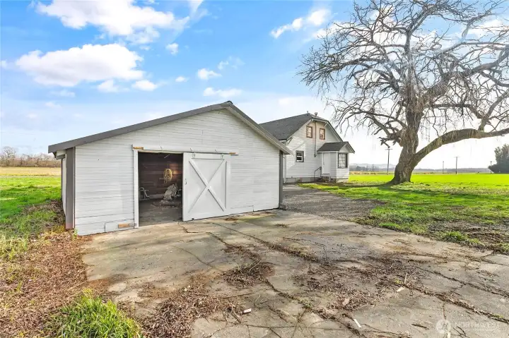 Shop with new metal roof