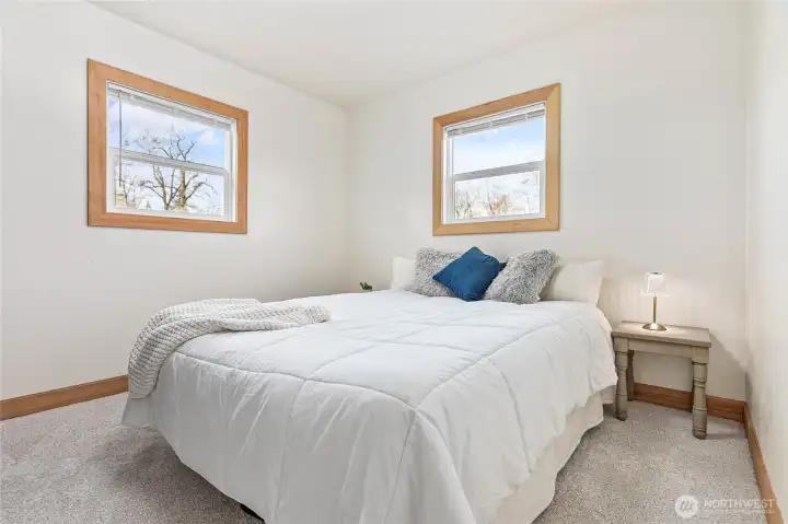 Main level bedroom with new carpet