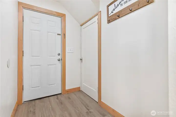 Door into home from back porch.