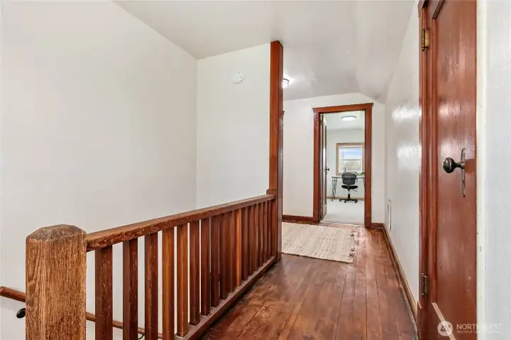 Upstairs hallway with storage closet