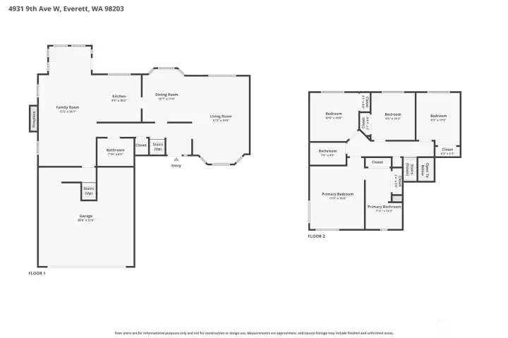 Main and upper floor plan