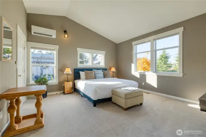 Pimary bedroom ensuite on main level.  There is an oversize walk in closet and 3/4 bath.