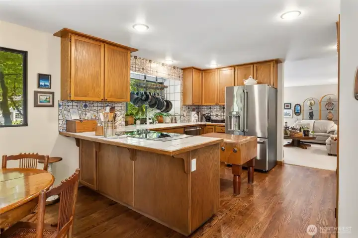 Kitchen view to Family Room
