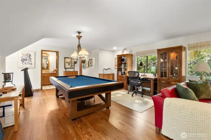 Rec Room with Pool Table, Office space and Conversation Area