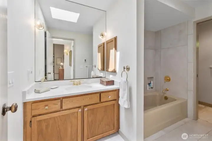 Second Primary Bath Counter & Cast Iron Tub