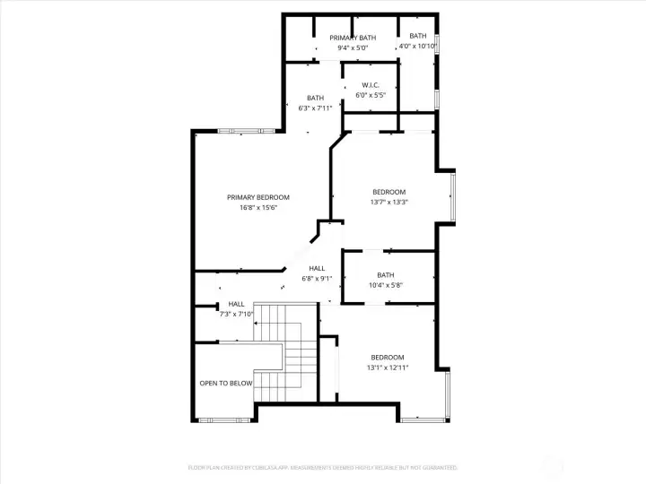 Second Floor with Measurements