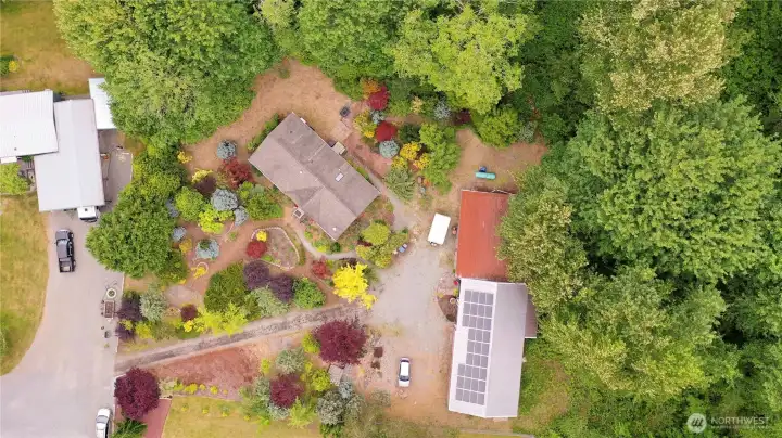 Drone View Of Home And Shop