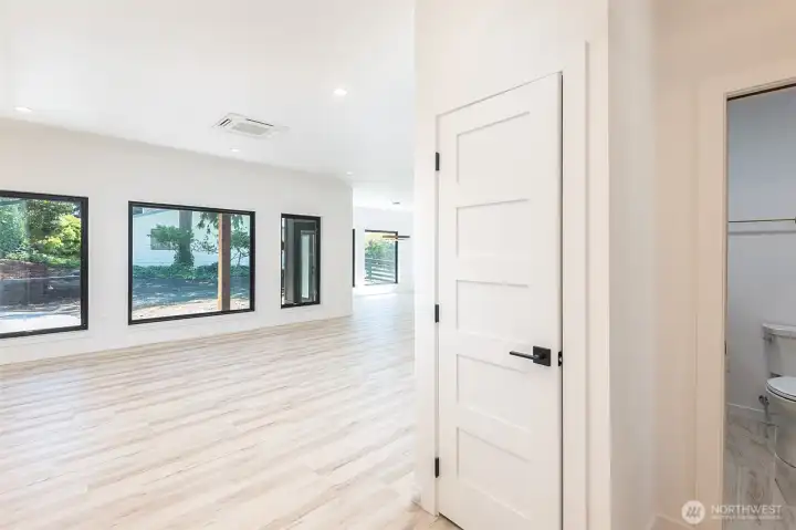 Great room with many windows