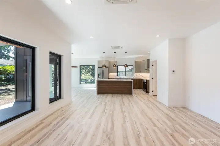 Great room looking toward kitchen
