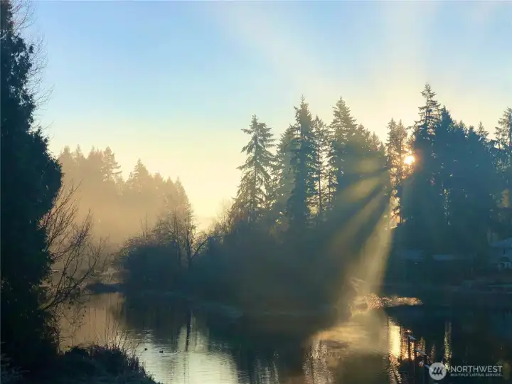 A golden, misty sunrise filters through the trees over Lake Debra Jane, the kind of view that makes mornings here feel like a retreat. A golden, misty sunrise filters through the trees over Lake Debra Jane, the kind of view that makes mornings here feel like a retreat.
