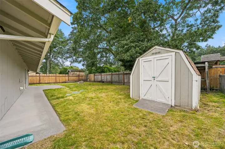 Fenced Backyard and Shed