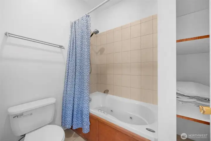 Jetted tub off the Primary bedroom.