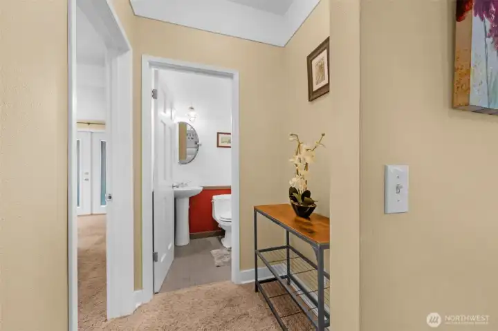 Hall on the main into 1/2 bath.