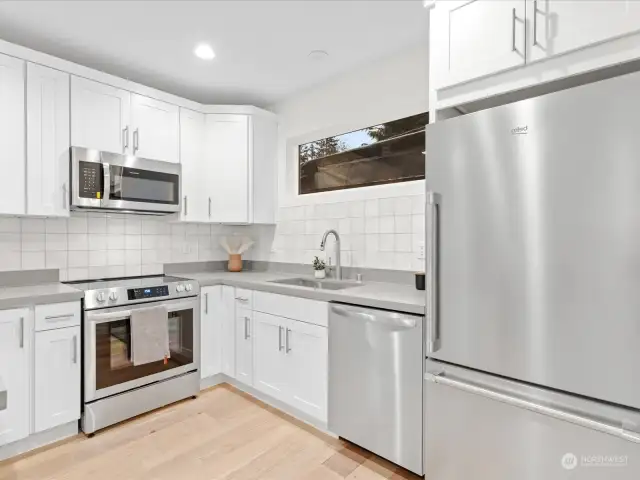 Custom tile backsplash.