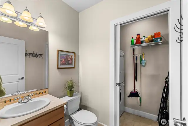 Main floor half bath + laundry.