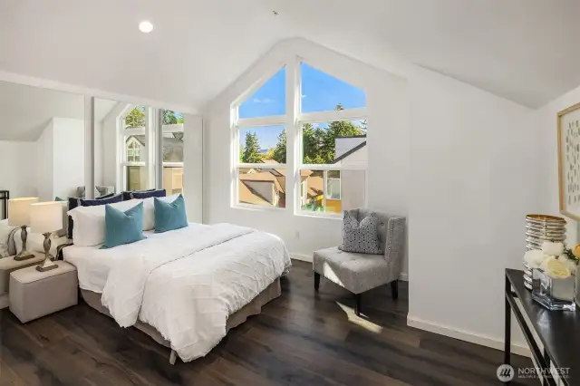 Upper floor loft makes a perfect office or spare room. Unlike most of the floor plans in Element, this room is closed to the bedrooms below so it’s totally private.
