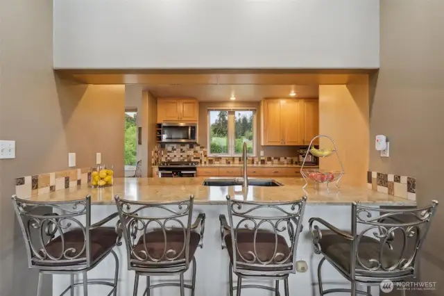 The kitchen has a breakfast bar.
