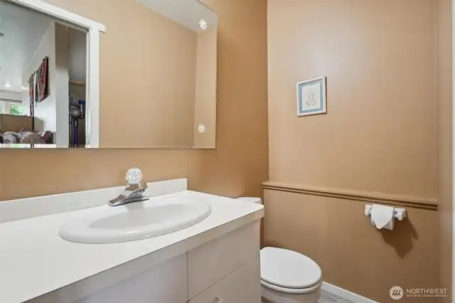 The second floor has a separate entrance, lots of space and a ¼ bathroom.