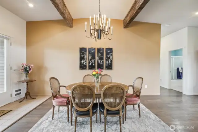 Enjoy the dining space that opens up onto the expansive deck and lets the views in!