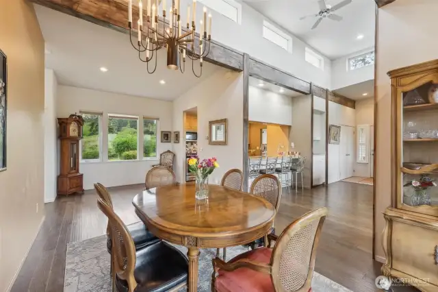 Enjoy the dining space that opens up onto the expansive deck and lets the views in!