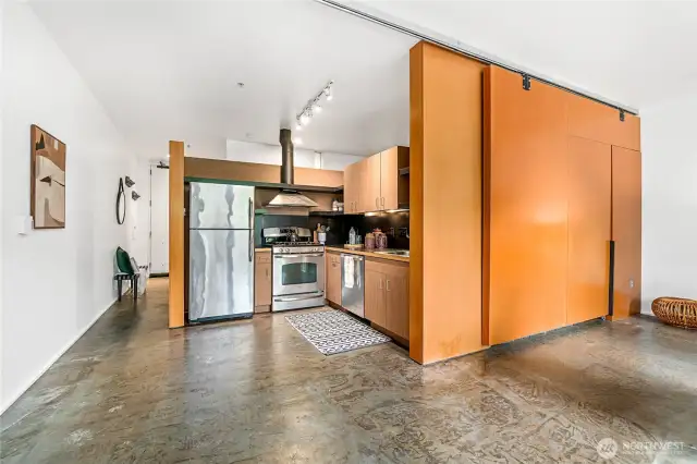 Close off the bedroom for added privacy.