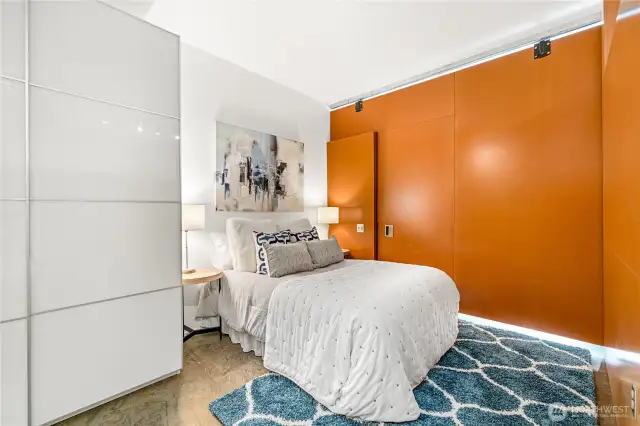 Close off the bedroom for added privacy and serenity.