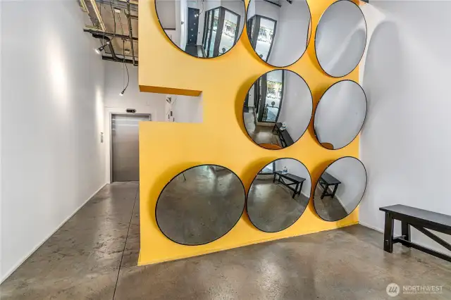 Main lobby of the building, secured entrance off Pike Street.