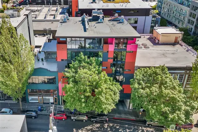 Designed by famed architect, Tom Kundig, 1111 East Pike adds a colorful, modern and unique flair to Capitol Hill.
