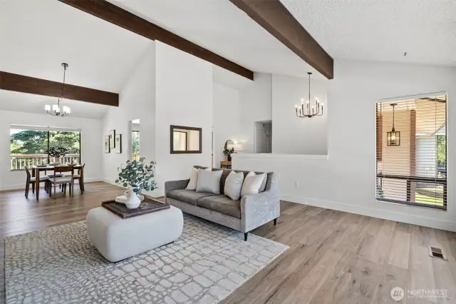 Vaulted ceiling living
