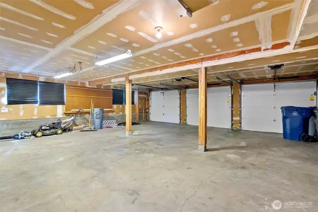 3 Car garage plus extra depth for shop area, storage, etc.