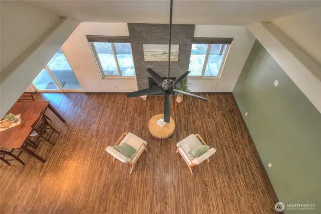 Catwalk gives a dramatic view of the high ceilings